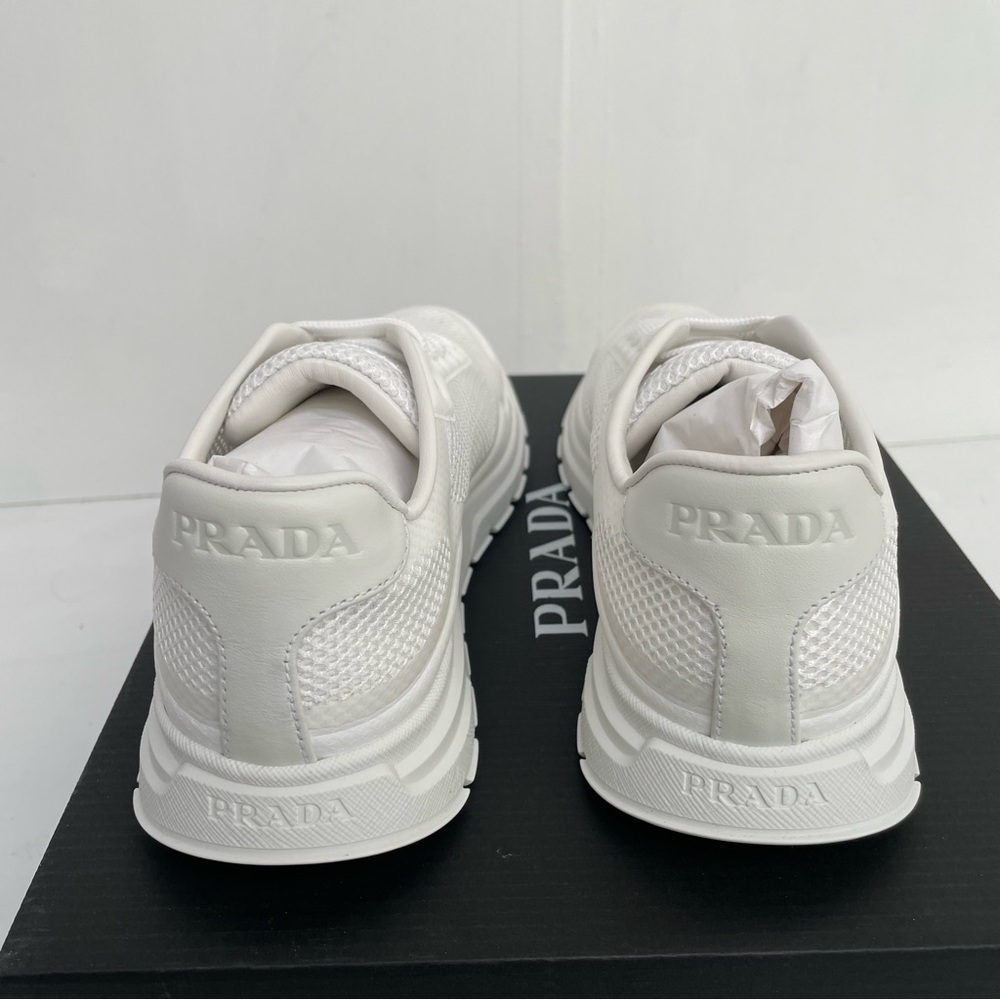 Prada Prax 2.0 Fabric And Mesh Sneakers White NWT In Box - Picture 11 of 15